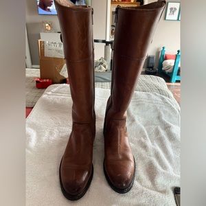 Cognac colored knee high FRYE boots